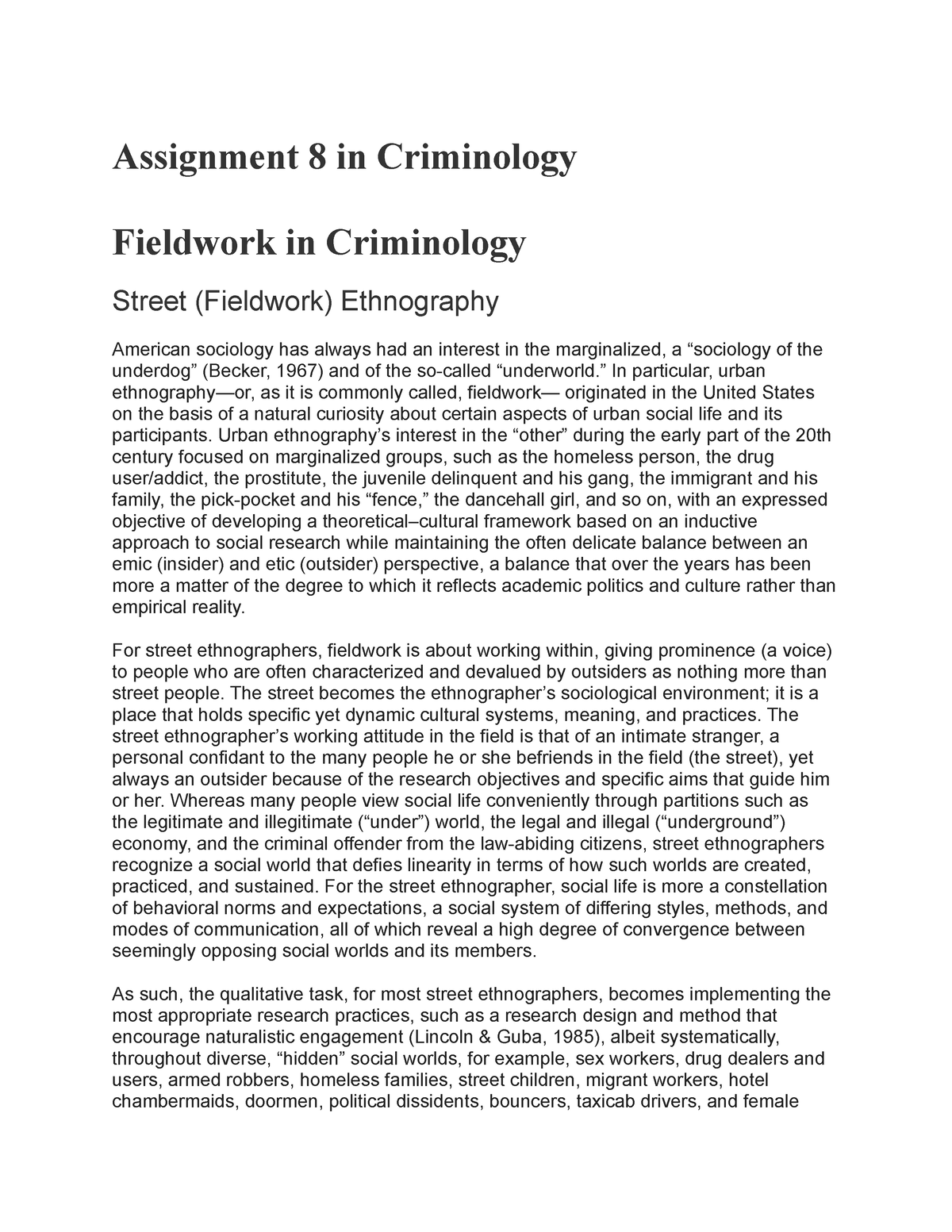 criminology assignment pdf