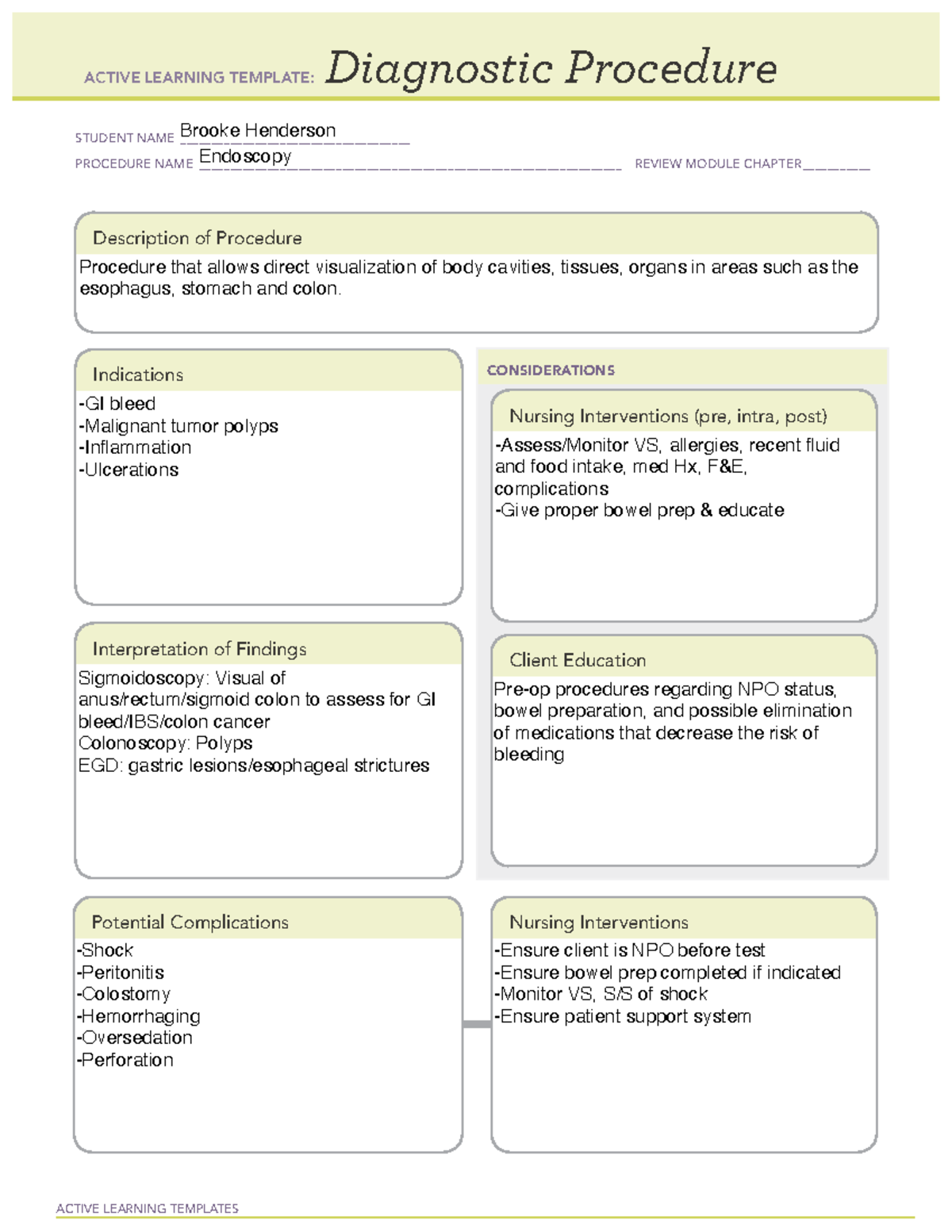 Endoscopy - notes from adult medical surgical 2, msn 377 - ACTIVE ...