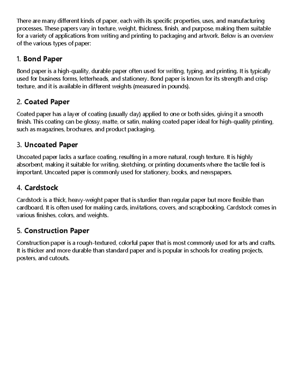 Xcv - eng - There are many different kinds of paper, each with its ...