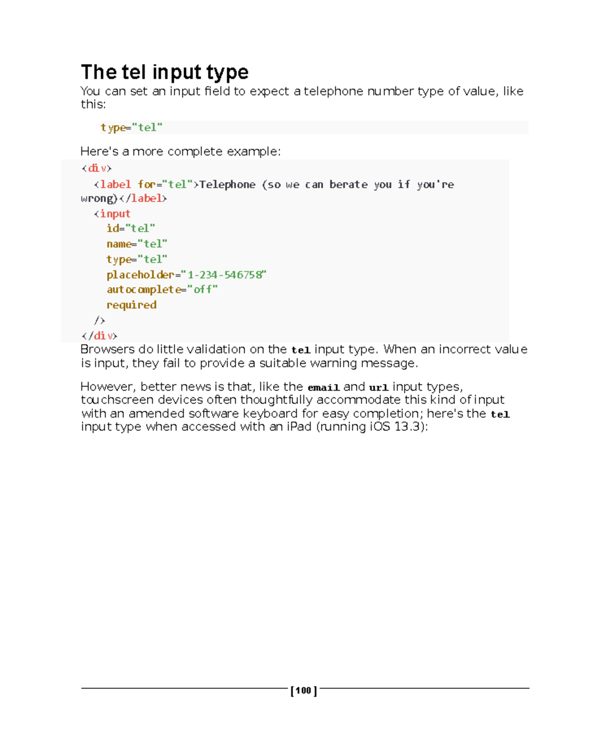 The tel input type - When an incorrect value ####### is input, they ...