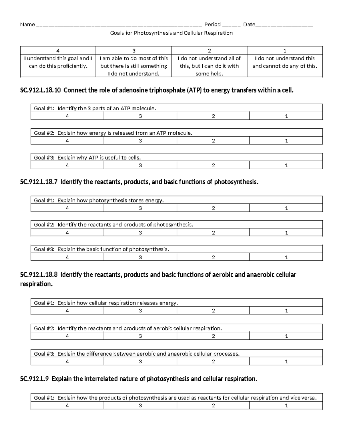 Photosynthesis+and+Respiration+Goals - Name