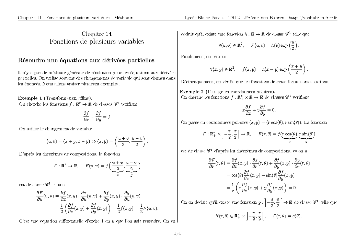 Metodes fonctions de plusieurs variables - ♣ tr ♦♥ t ♦♥s ♣ s rs r s és♦ ...