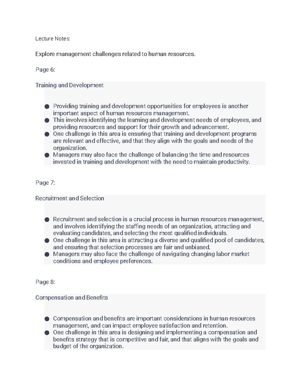 BUS 217 (6 pt 2 Schoolcraft Explore management challenges related to