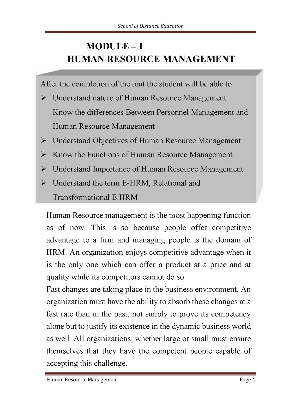 Human Resource Management - MODULE – I HUMAN RESOURCE MANAGEMENT - Studocu