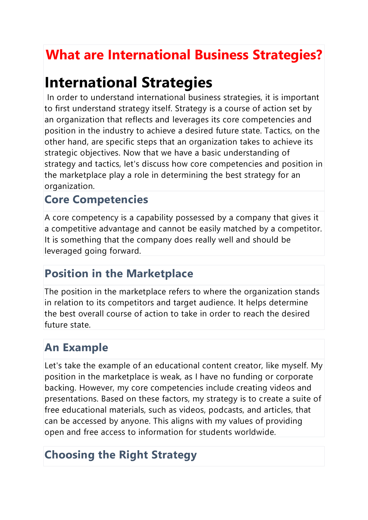 What Are International Business Strategies