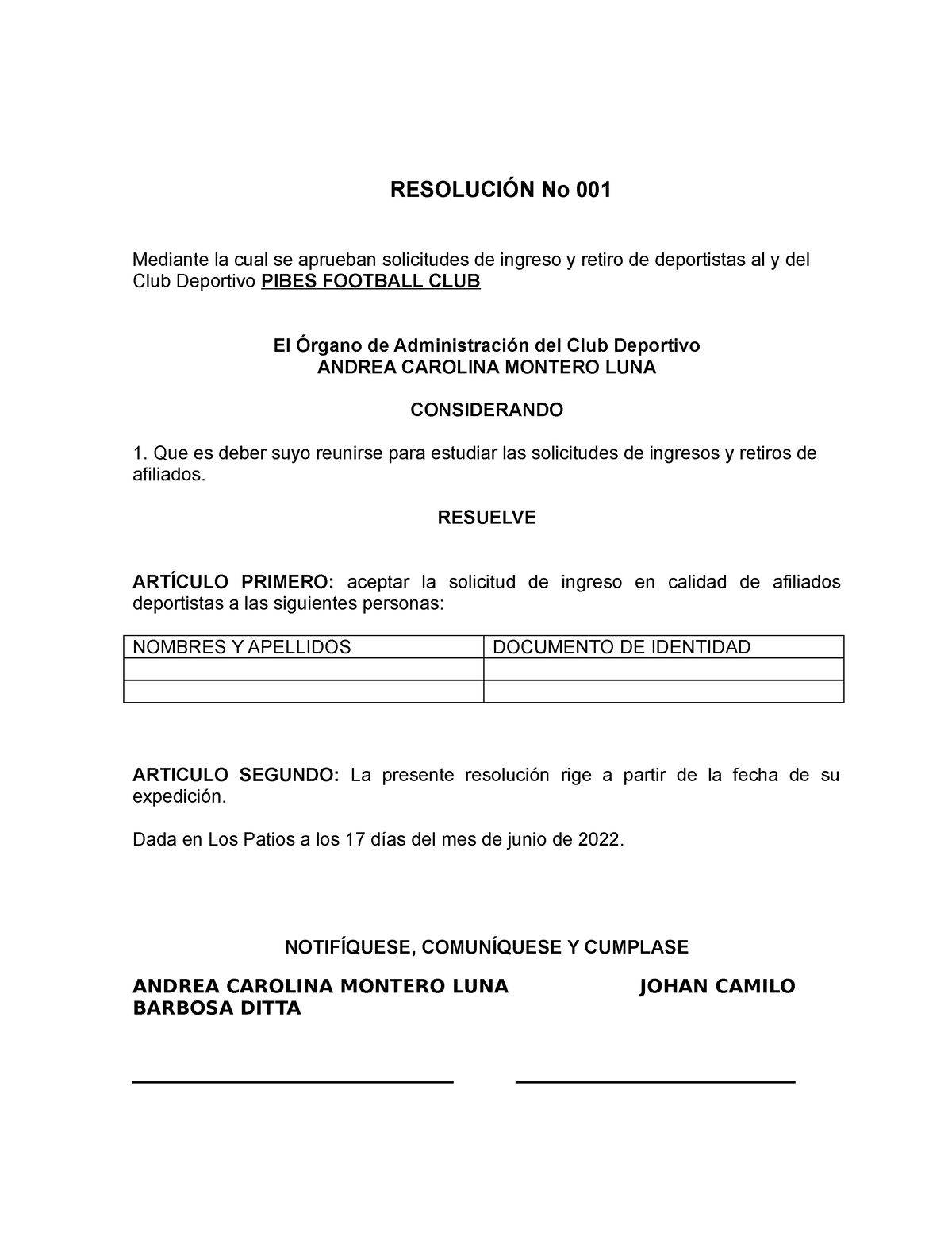 12. Resolucion Afiliacion Desafiliacion Deportistas - RESOLUCIÓN No 001  Mediante la cual se aprueban - Studocu