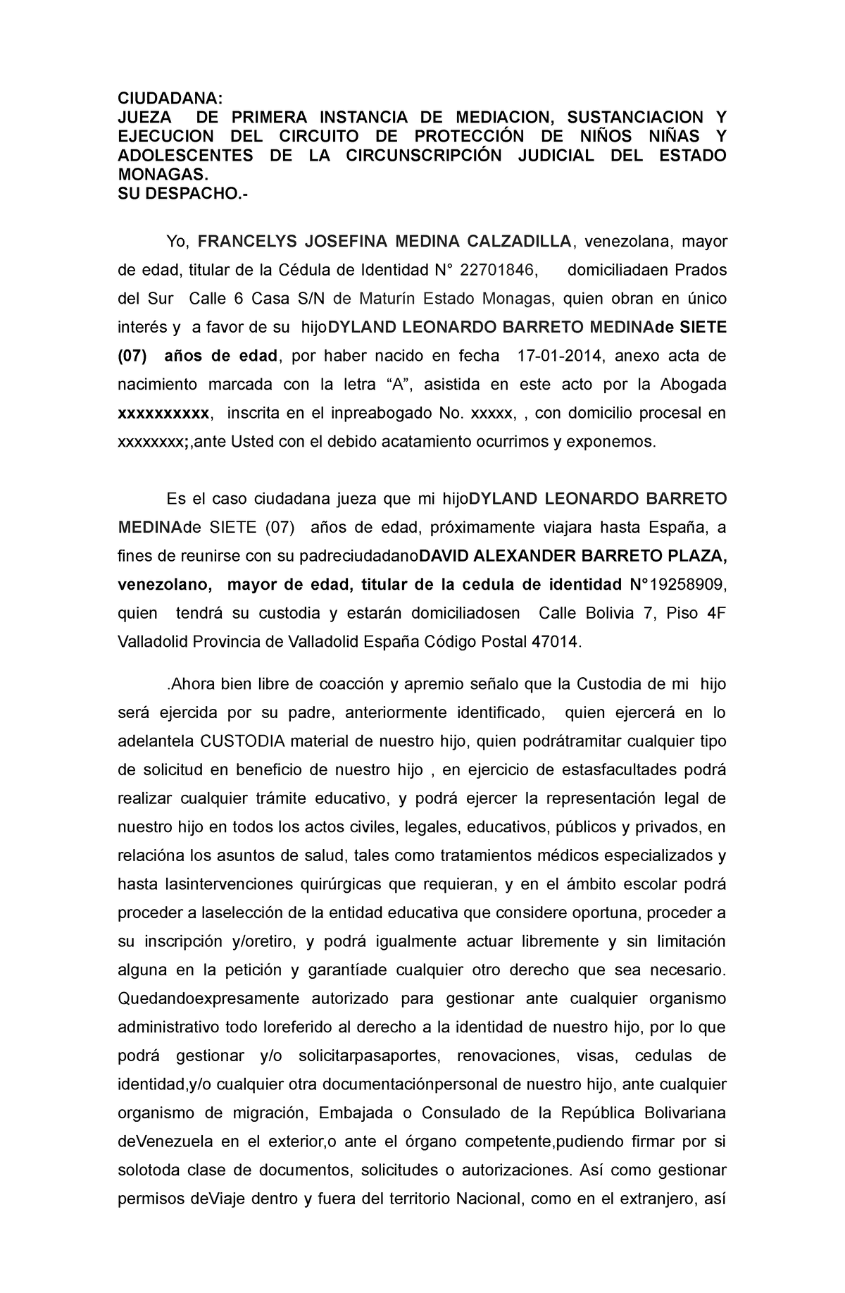 Autorizacion Judicial de Representacion en el Extrajero - CIUDADANA ...