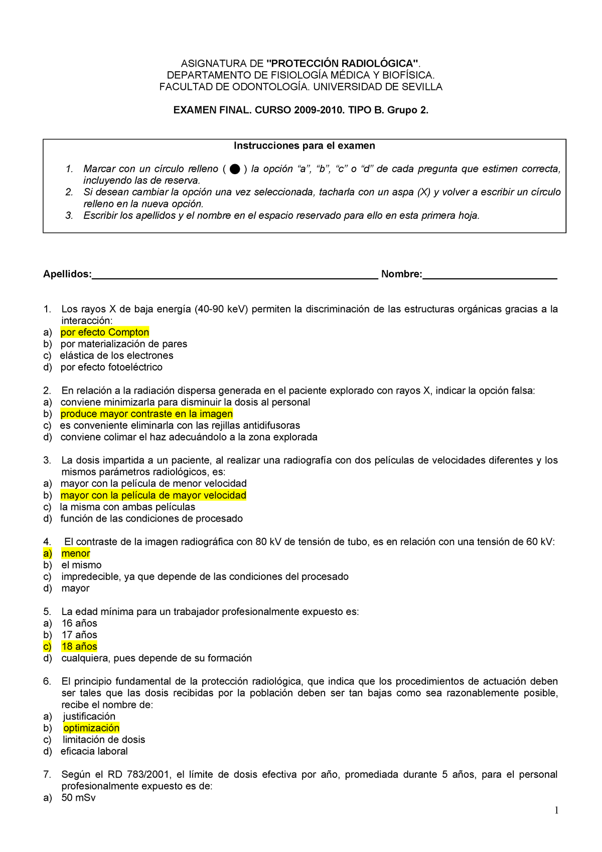 Exámen Tipo B 2009/10 con respuestas.docx - 1730007 - US - StuDocu