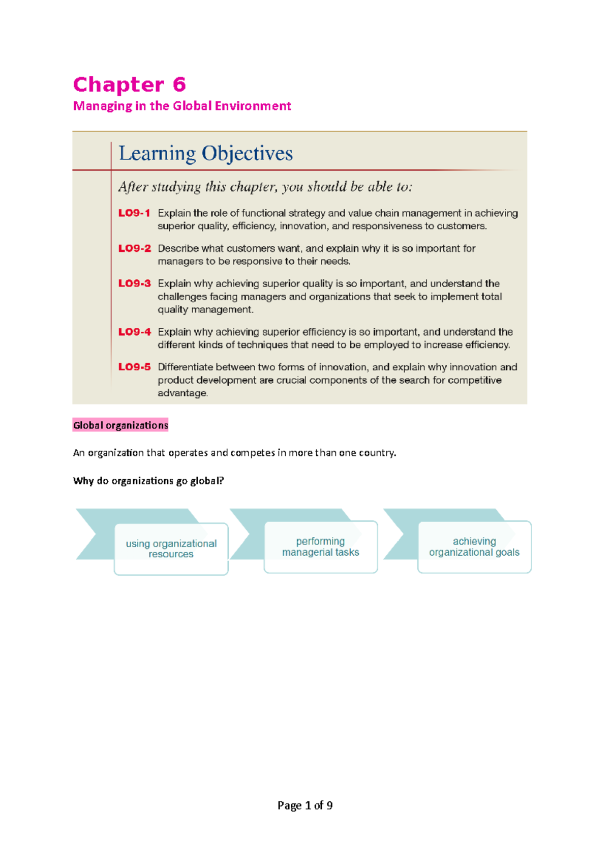 POM: Chapter 6: Managing In The Global Environment - Chapter 6 Managing ...