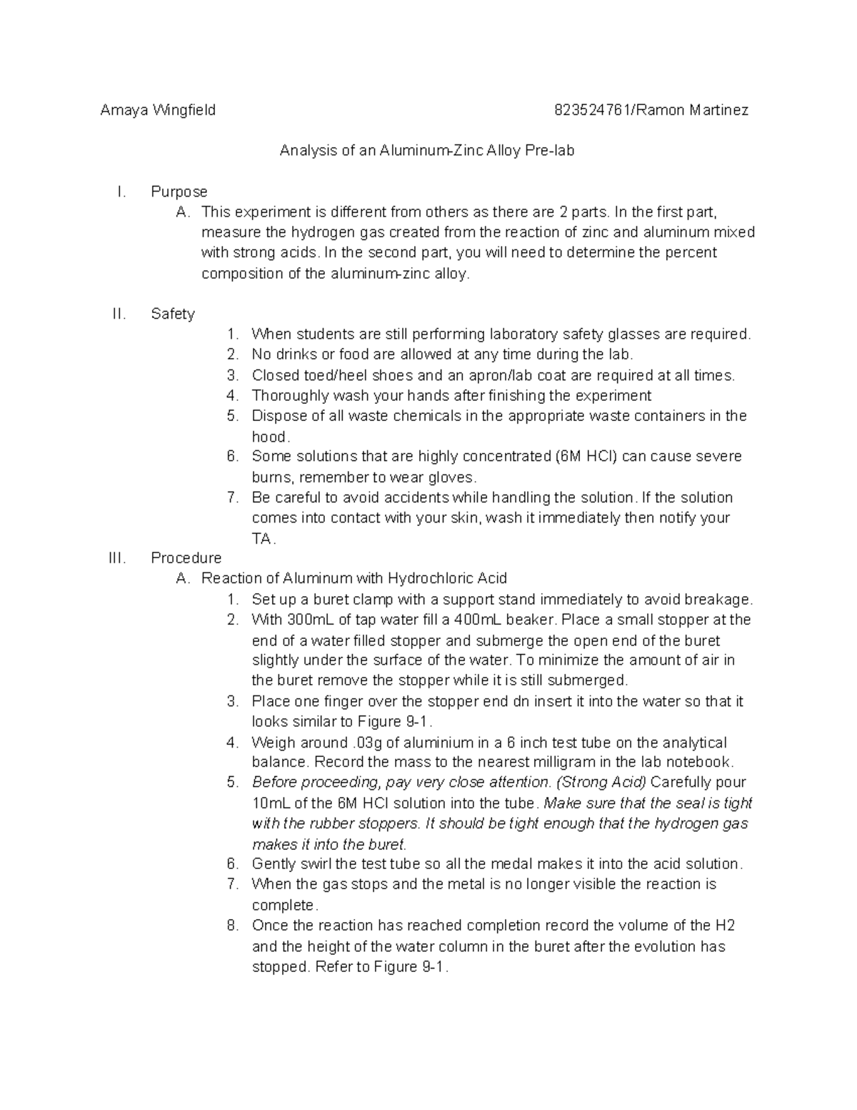 Week 12 Analysis of an AluminumZinc Alloy Prelab Amaya Wingfield