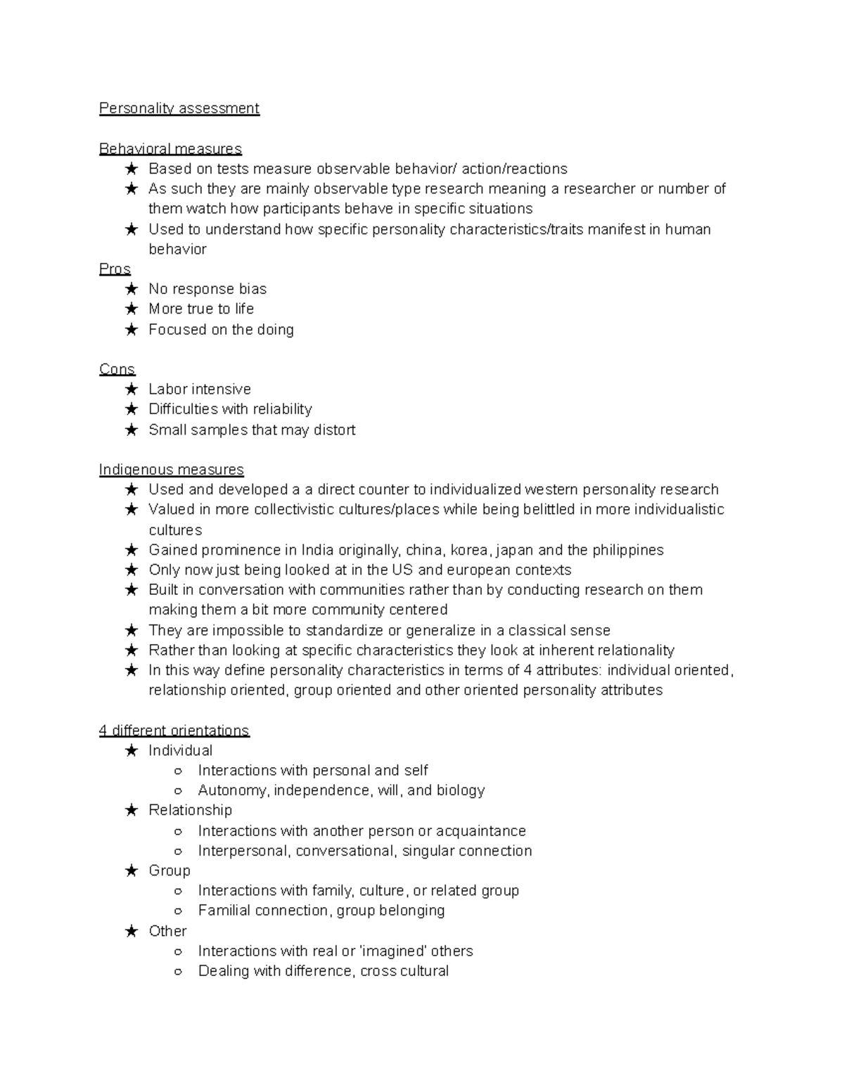 Personality Assessment - Personality Assessment Behavioral Measures ...