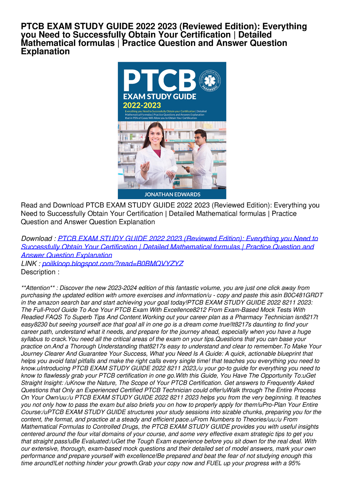 DOWNLOAD [PDF] PTCB EXAM STUDY GUIDE 2022 2023 (Reviewed Edition ...