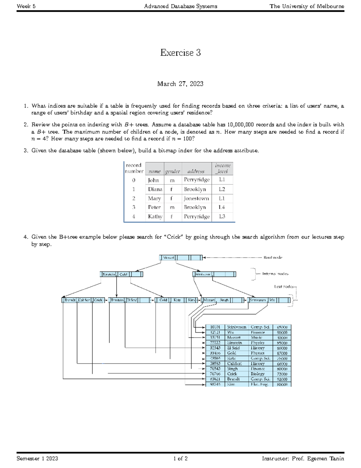 E3-Week5 - Tutorial Week 5 - Week 5 Advanced Database Systems The ...