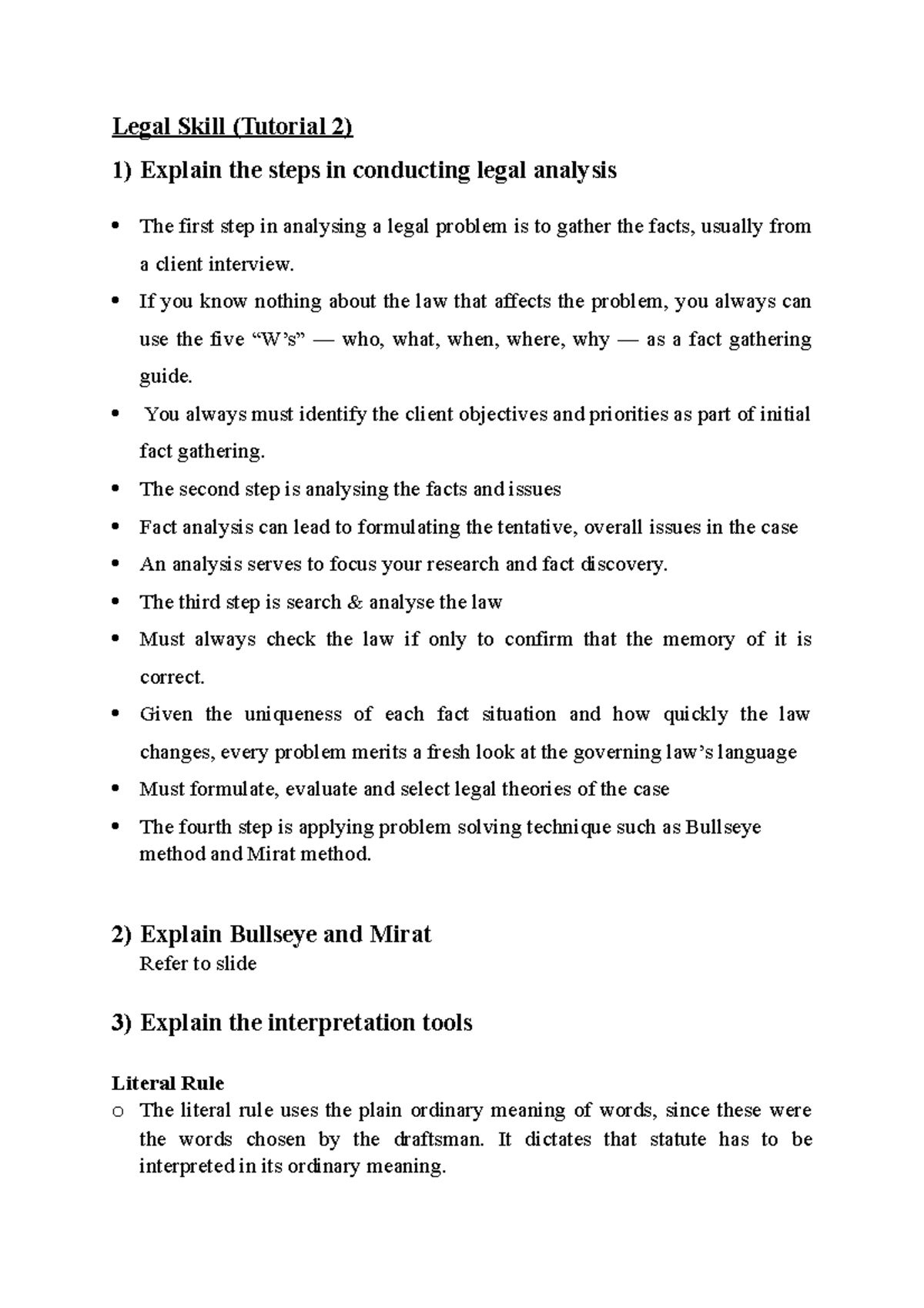 Tutorial 2 Legal Analysis Legal Skill Tutorial 2 1 Explain The Tutorial 2 Legal Analysis Legal Skill Tutorial 2 1 Explain The