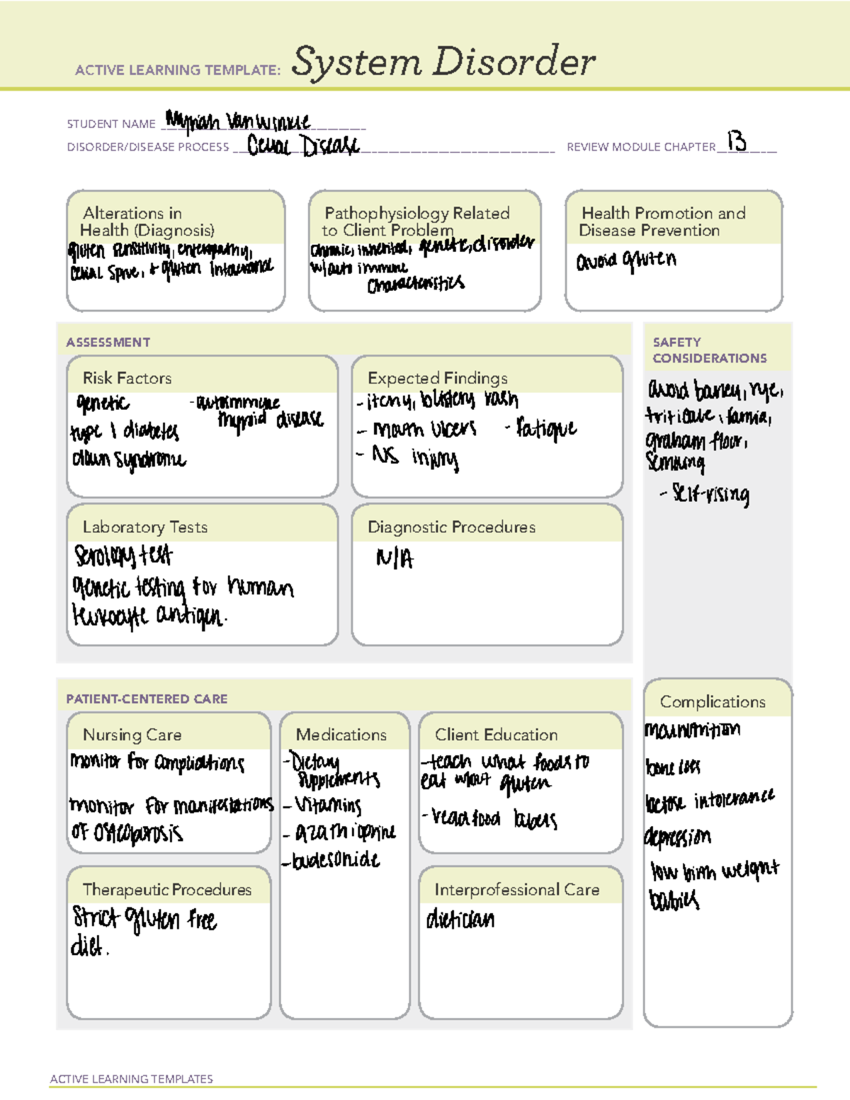 Alzheimer s Disease Ati Template