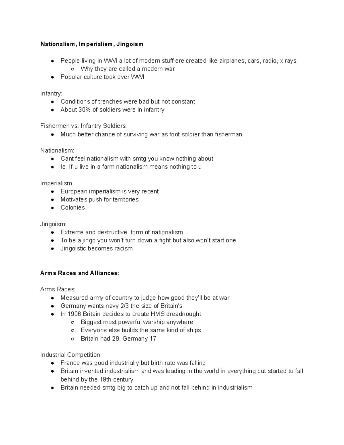 Week 8 - notes - Nationalism, Imperialism, Jingoism People living in ...