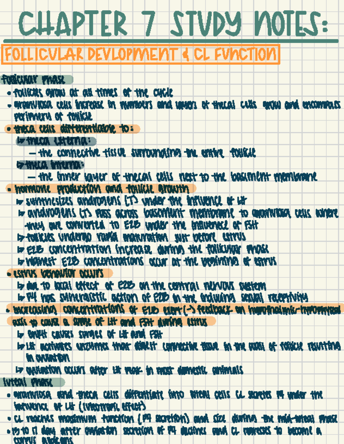 Chapter 7 Study Notes - Summary Applied Reproductive Physiology of ...