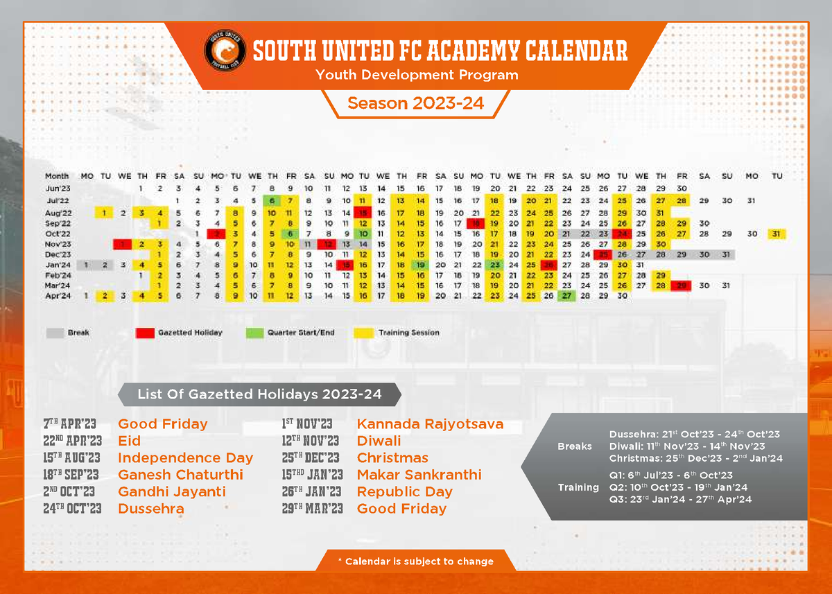 SUFC YDP Calendar 2324 (TTF) YouthDevelopmentProgram