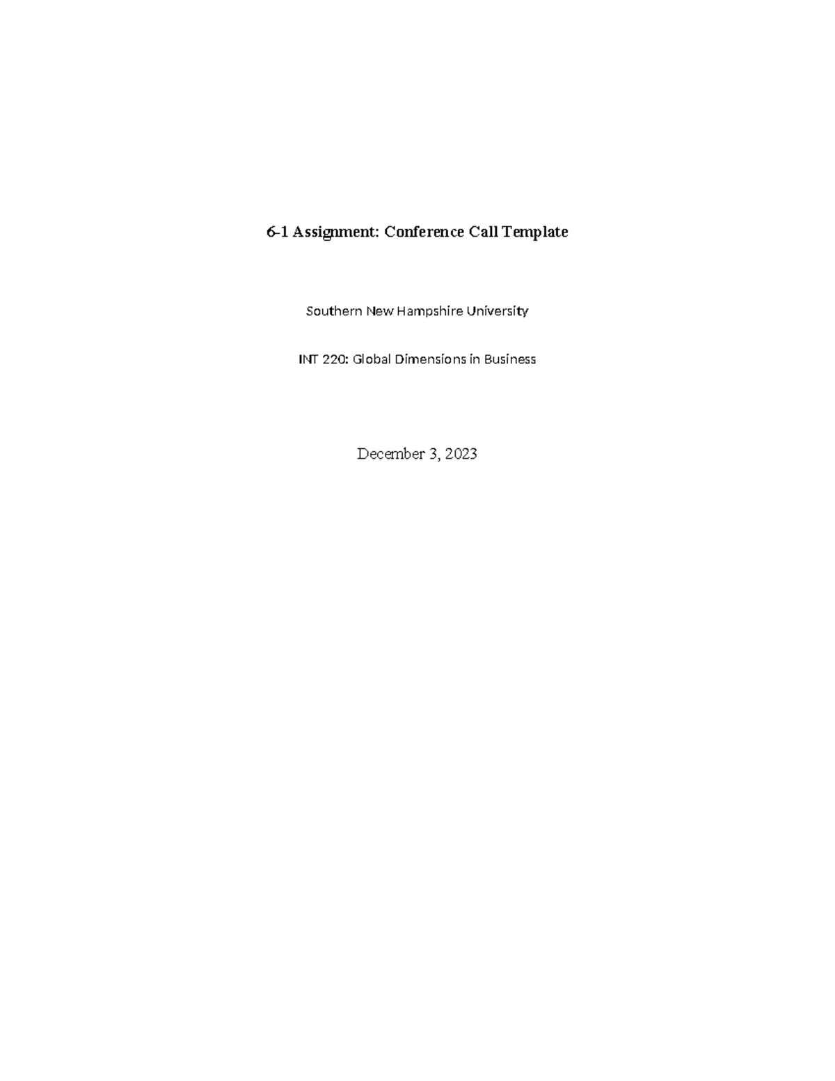 INT 220 Conference Call Invitation Template - 6-1 Assignment ...