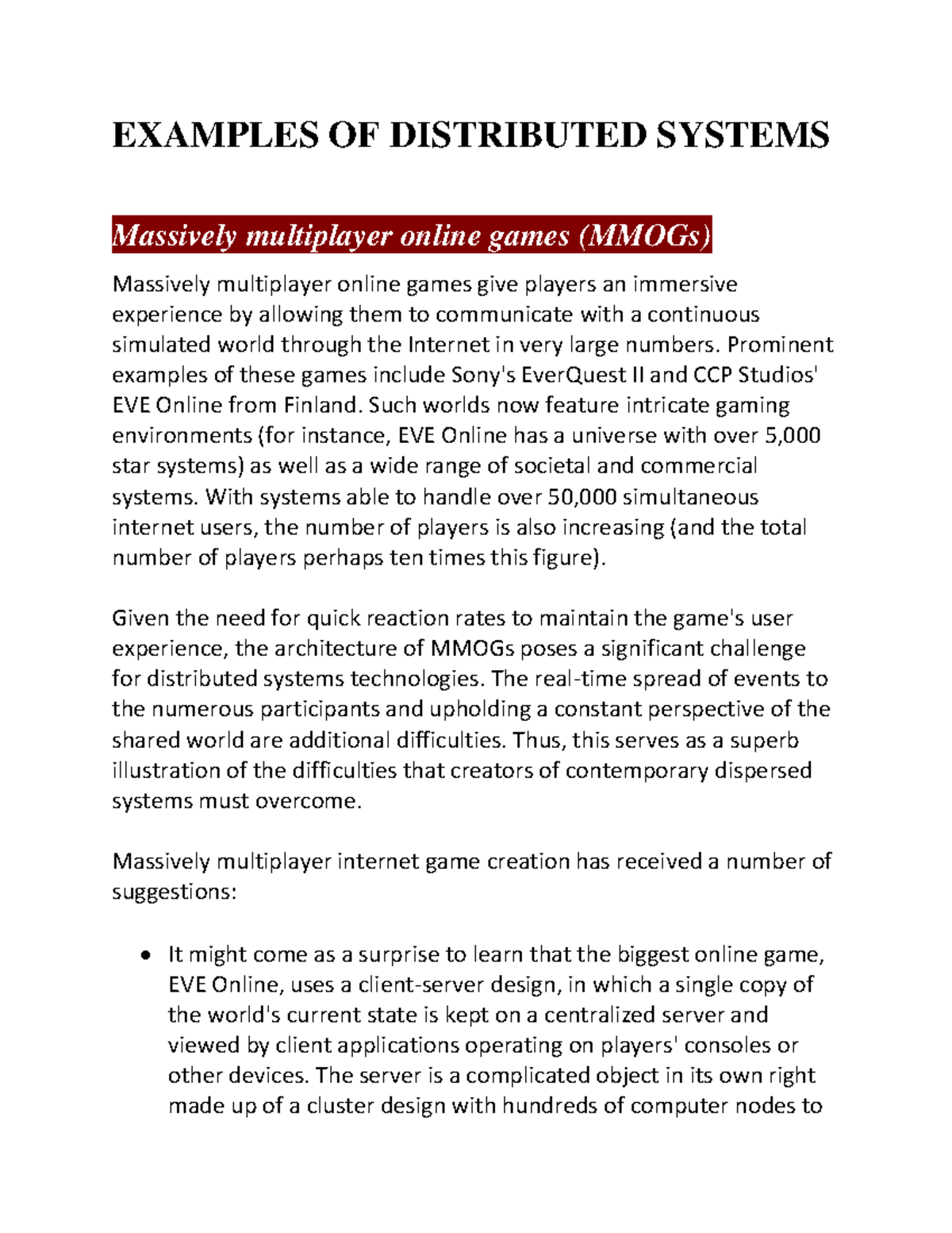Examples OF Distributed Systems - EXAMPLES OF DISTRIBUTED SYSTEMS ...