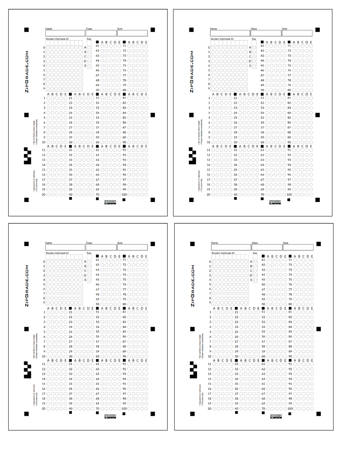 Zipgrade - Answer Sheet Form - BSE Major In English - Studocu