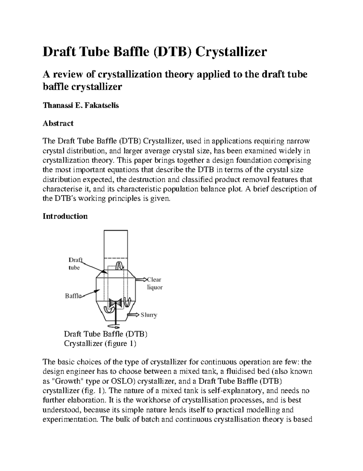 Draft Tube Baffle - Fakatselis Abstract The Draft Tube Baffle (DTB ...