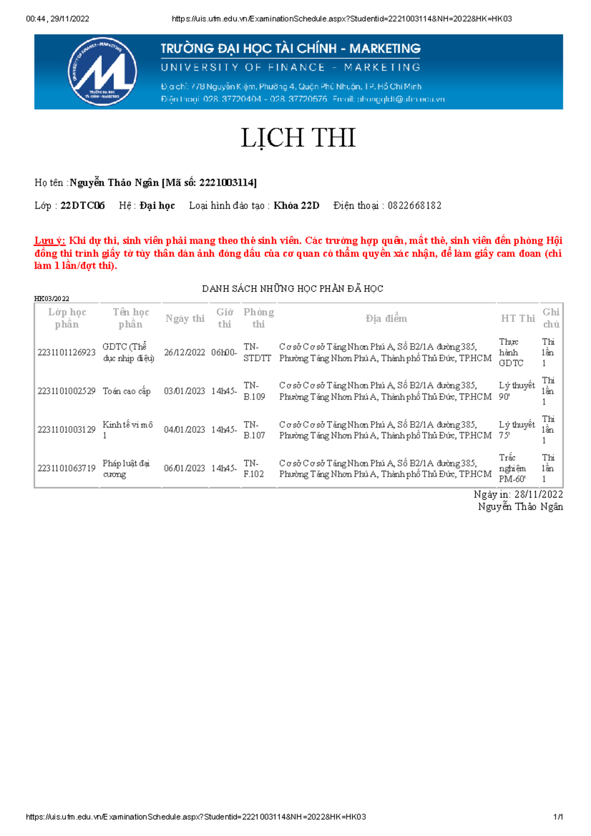 Examination Schedule - the best - 00:44, 29/11/2022 - Studocu