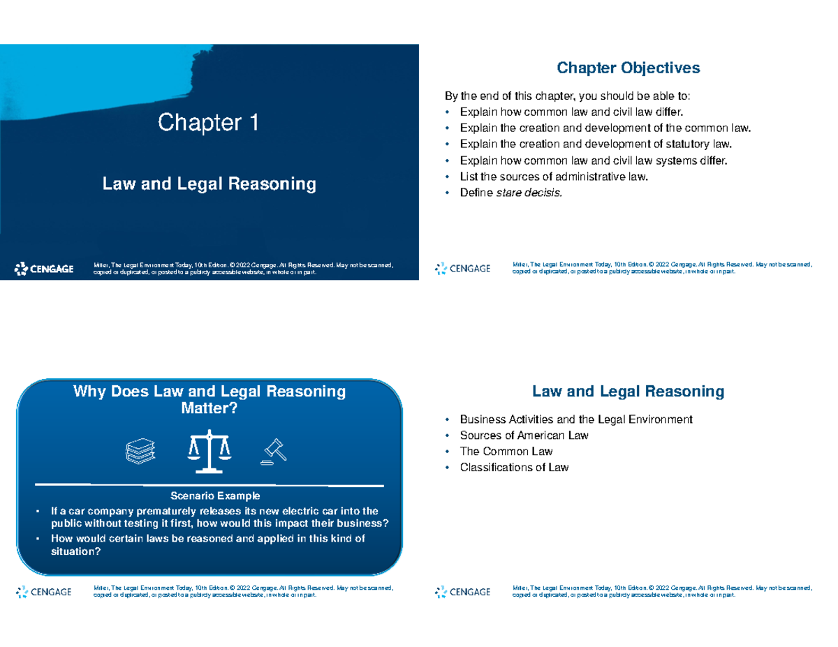 Chapter 1 Law And Legal Reasoning - Chapter 1 Law And Legal Reasoning ...