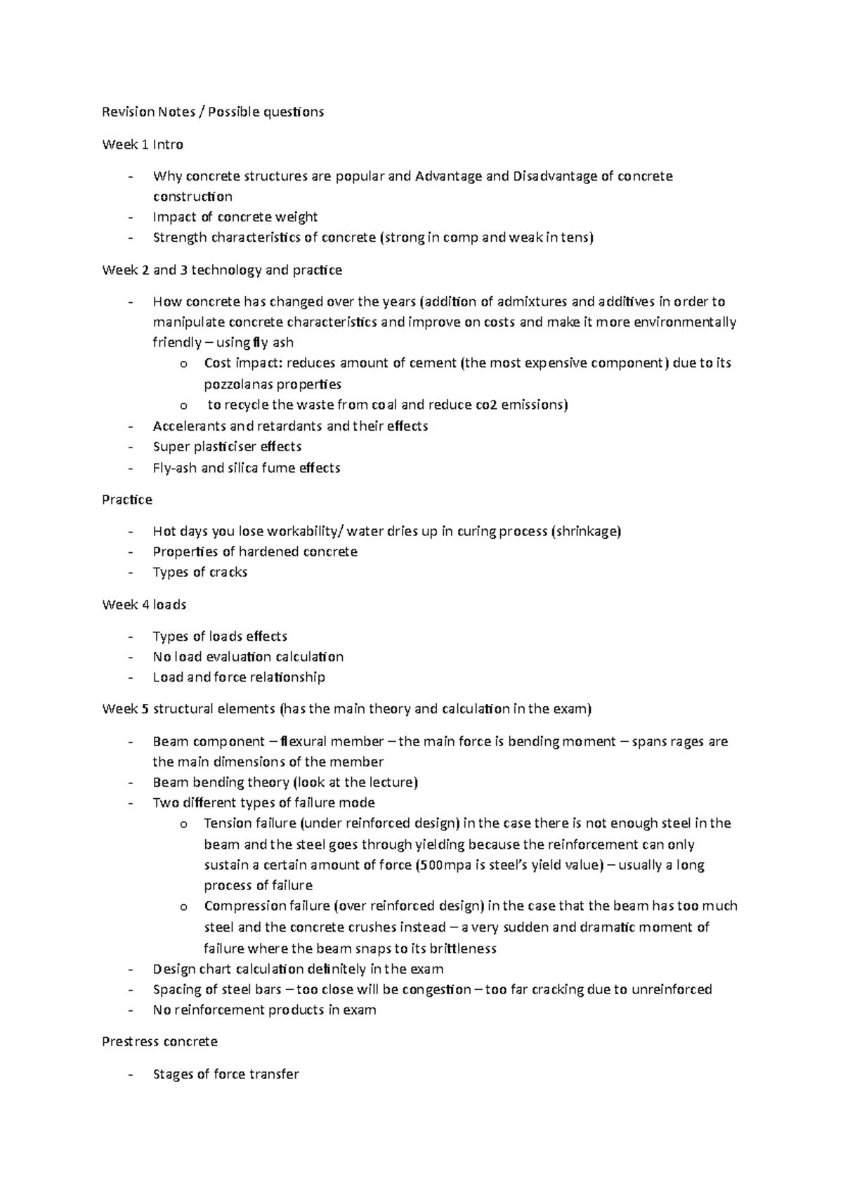 CT3 Revision Lecture Notes - Revision Notes / Possible questions Week 1 ...