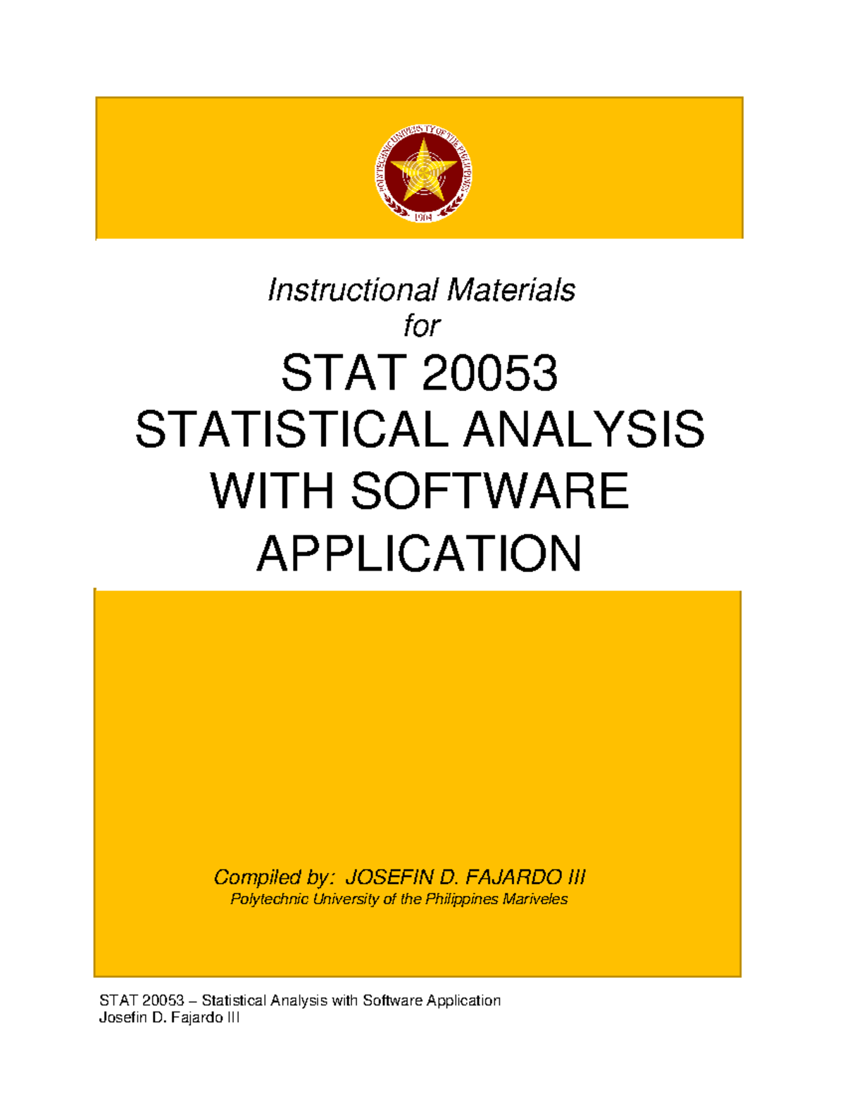Im stat 2005 3 statistical analysis with software application