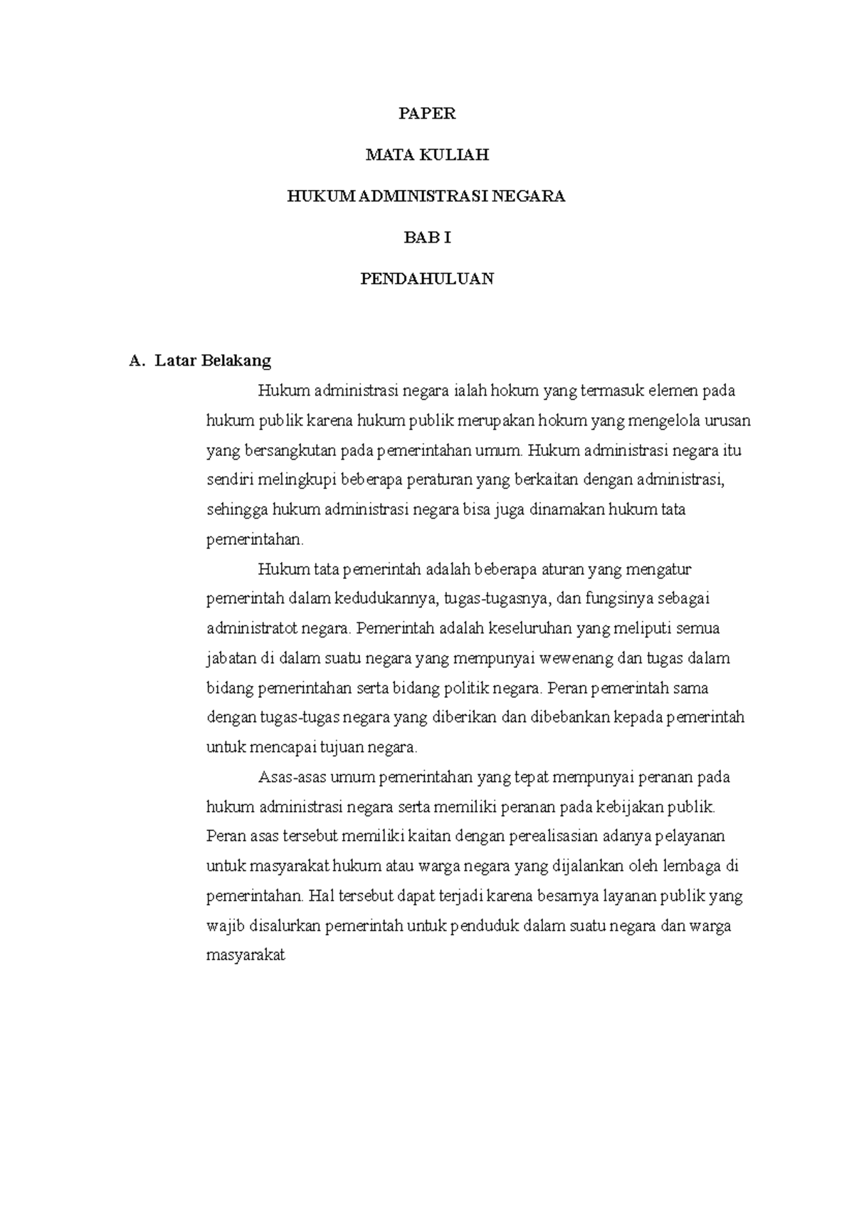 Hukum Administrasi Negara - Kelas A - Hukum Administrasi Negara ...