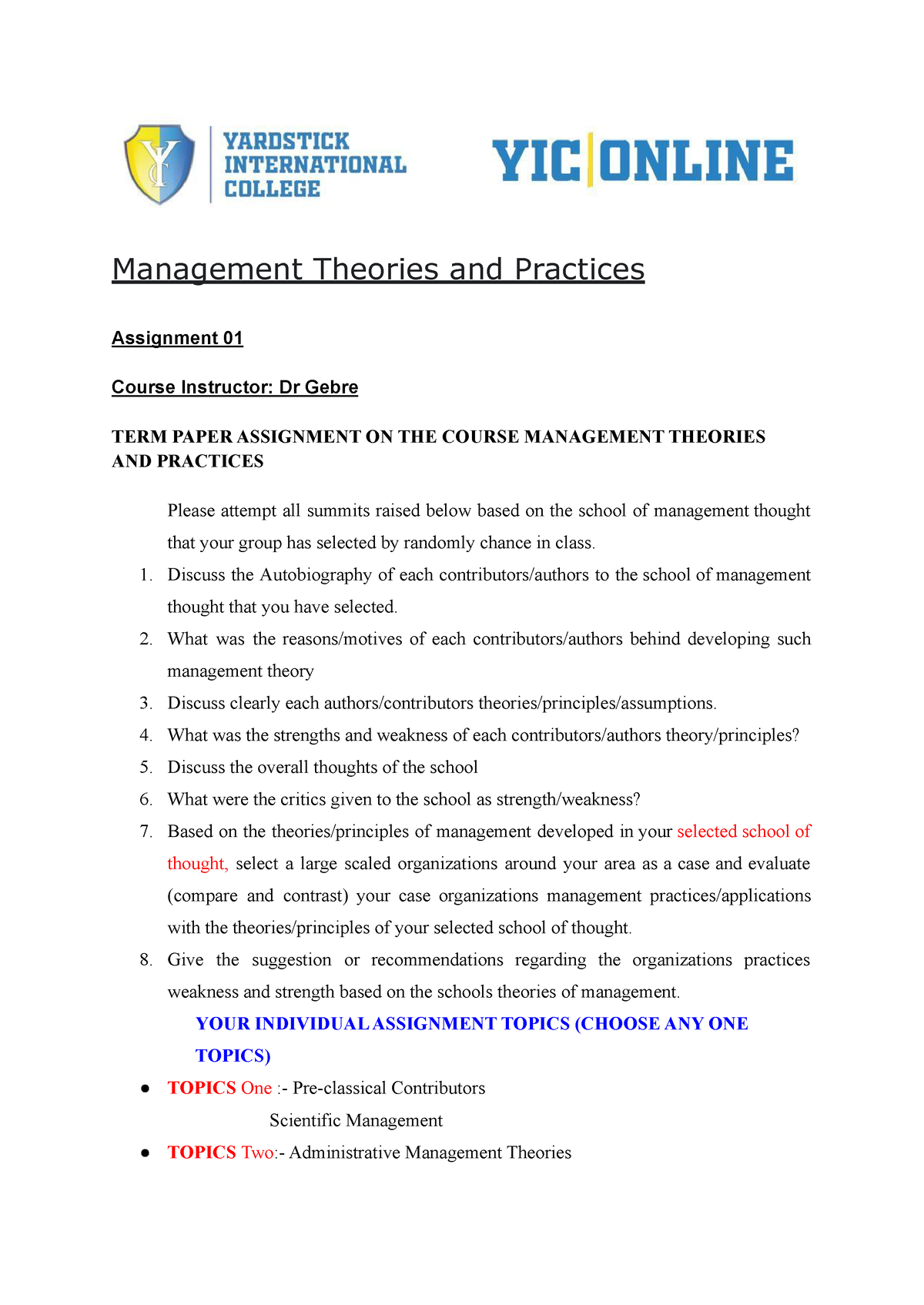 management in practice assignment 3