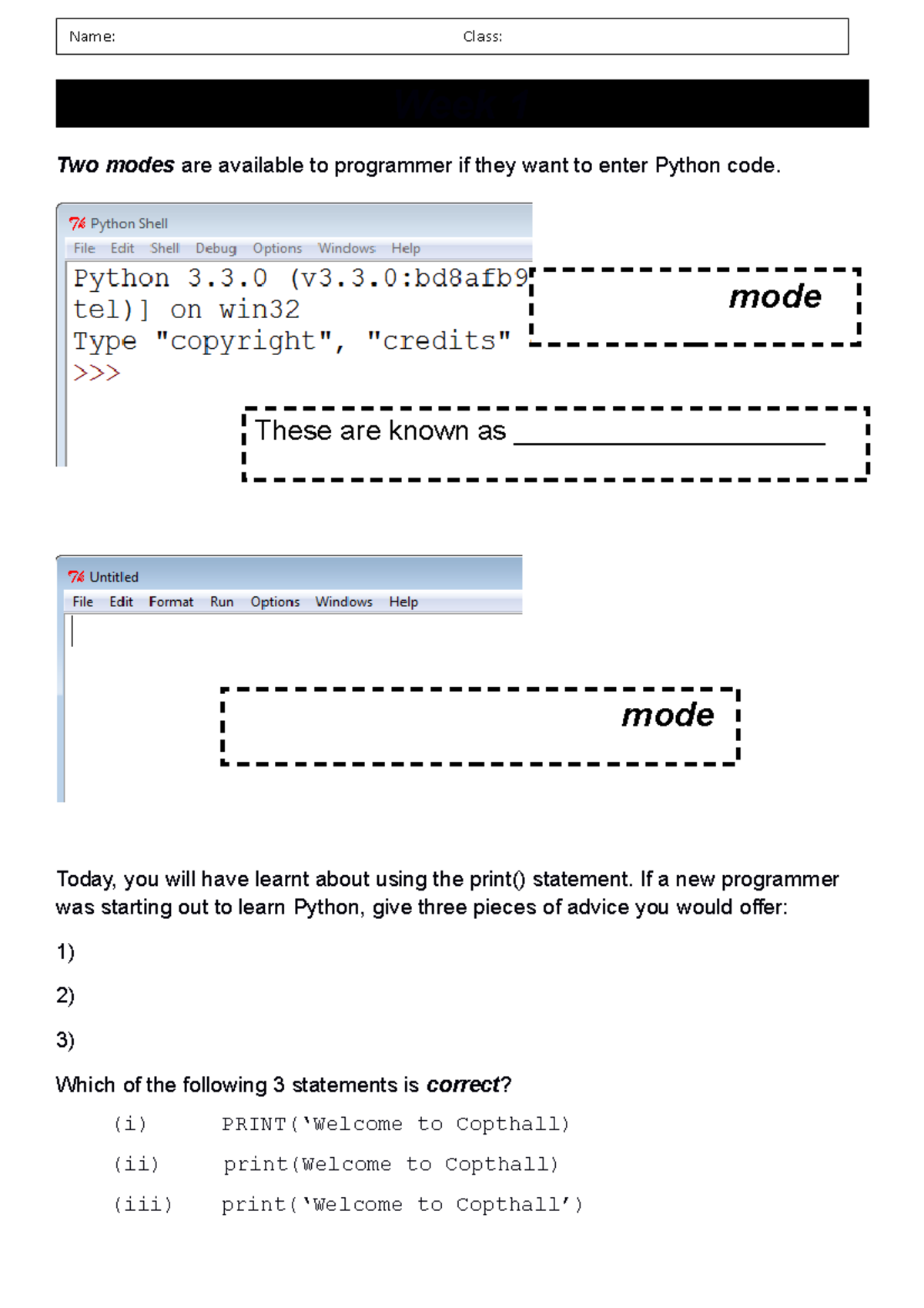 coputer science - Two modes are available to programmer if they want to ...