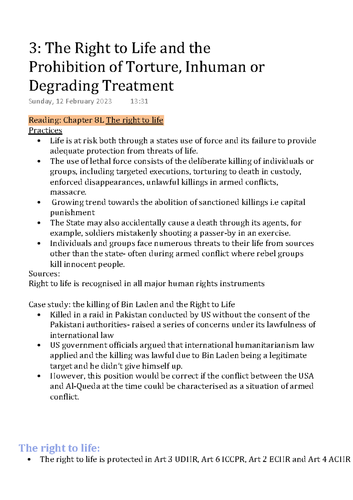 3 The Right To Life And The Prohibition Of Torture, Inhuman Or ...