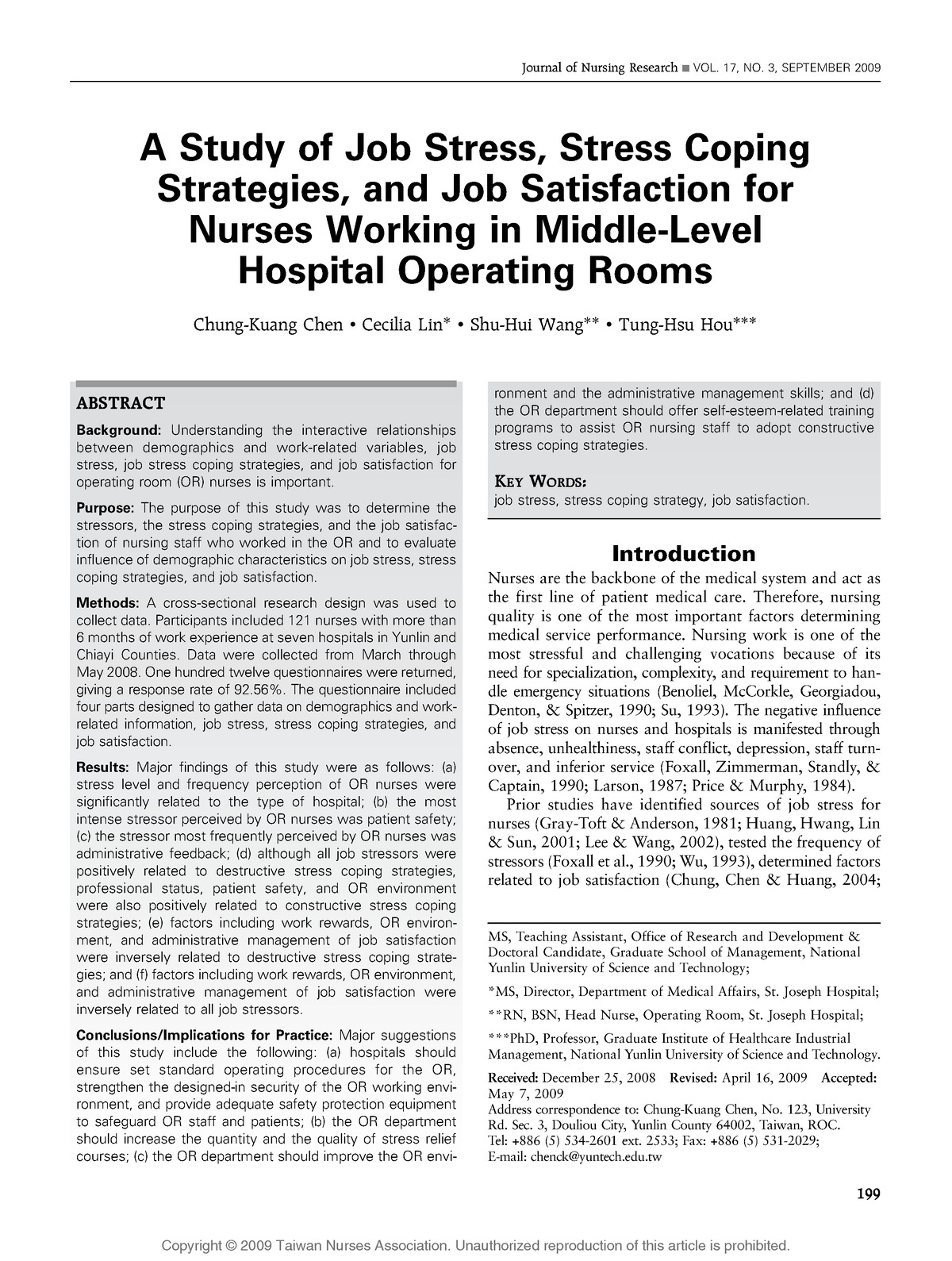 job stress dissertation topics