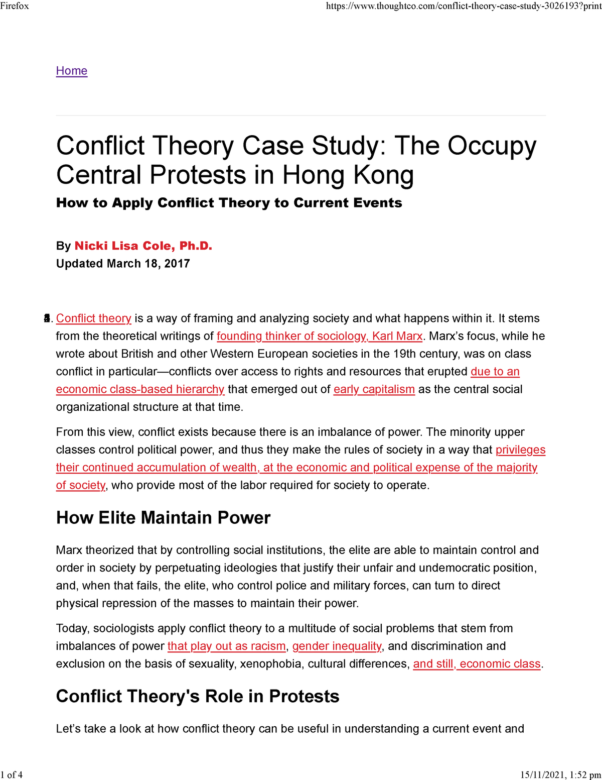 conflict theory case study