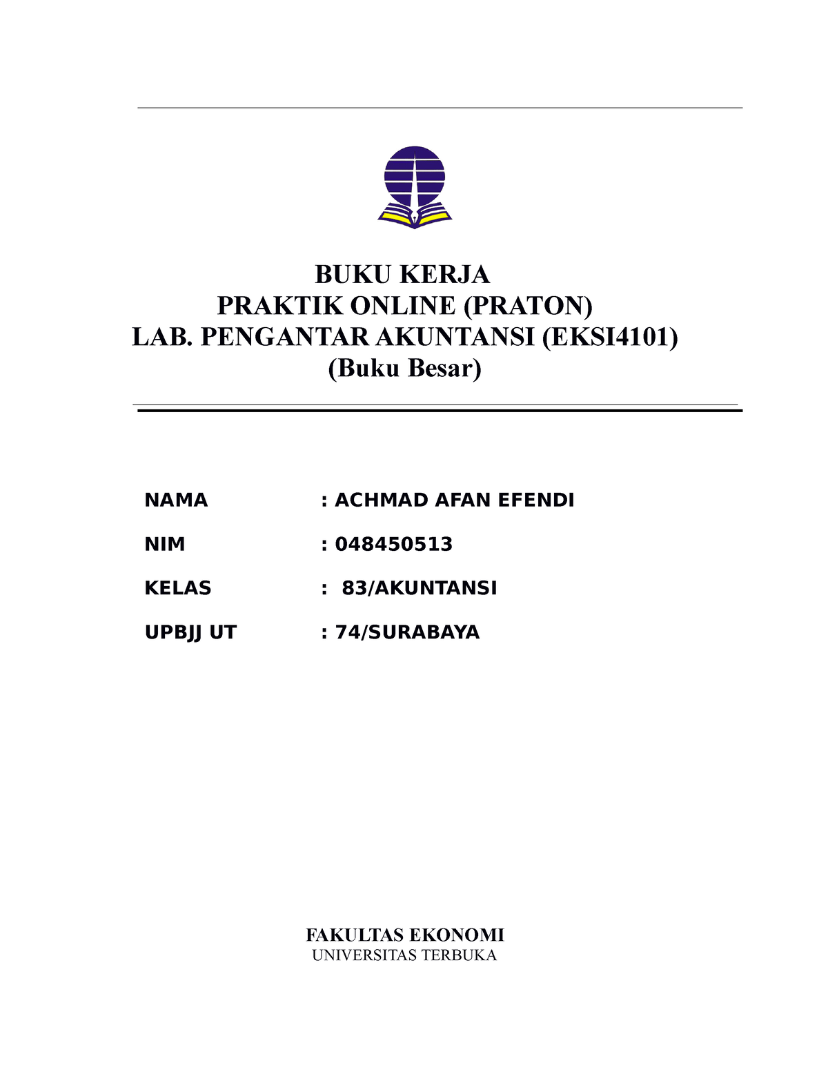 Kertas Kerja Tugas 2 - Buku Besar - BUKU KERJA PRAKTIK ONLINE (PRATON ...