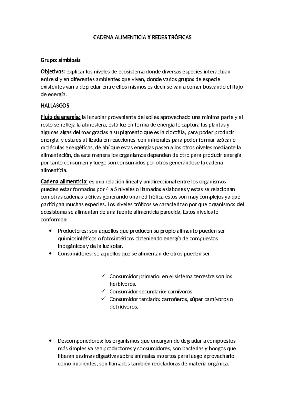 Cadena Alimenticia Y Redes Tróficas - CADENA ALIMENTICIA Y REDES ...