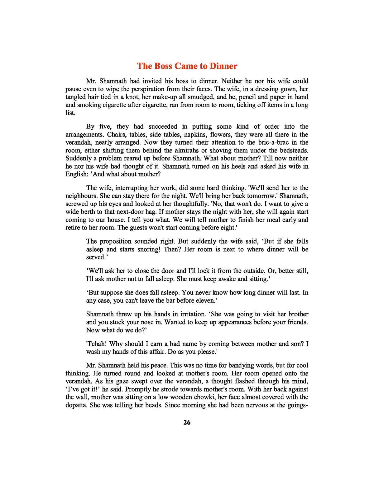 The boss to dinner - Additional English -