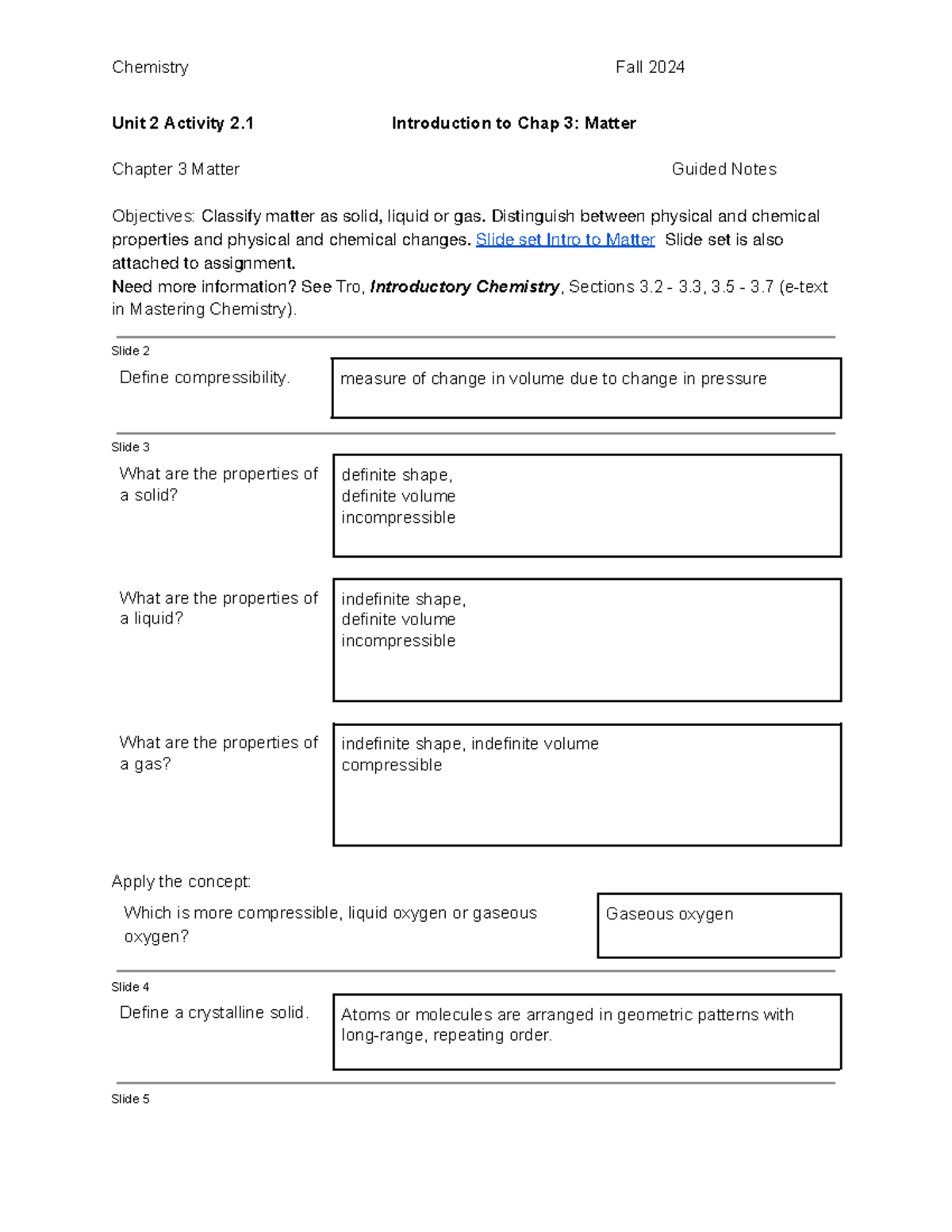 Copy of Activity 2.1 Intro to Chap 3 Notes Chemistry Fall 2024 Unit 2 Activity 2 Introduction