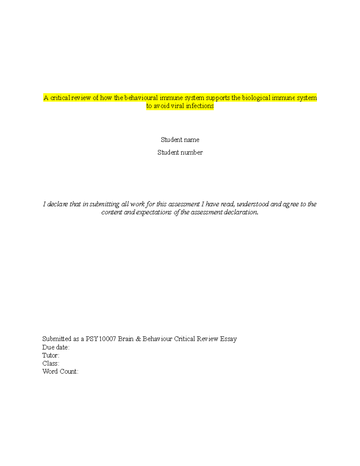 Example essay HD grade Exam materials A critical review of how the