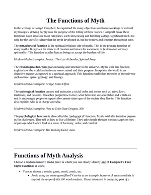 sociological function of myth