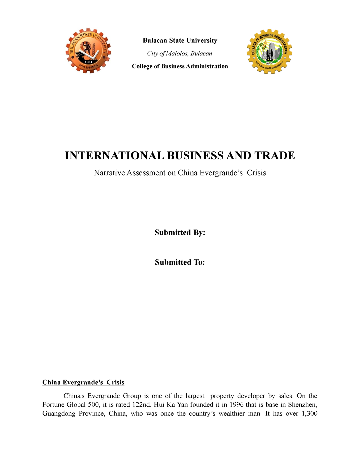 essay about international business and trade