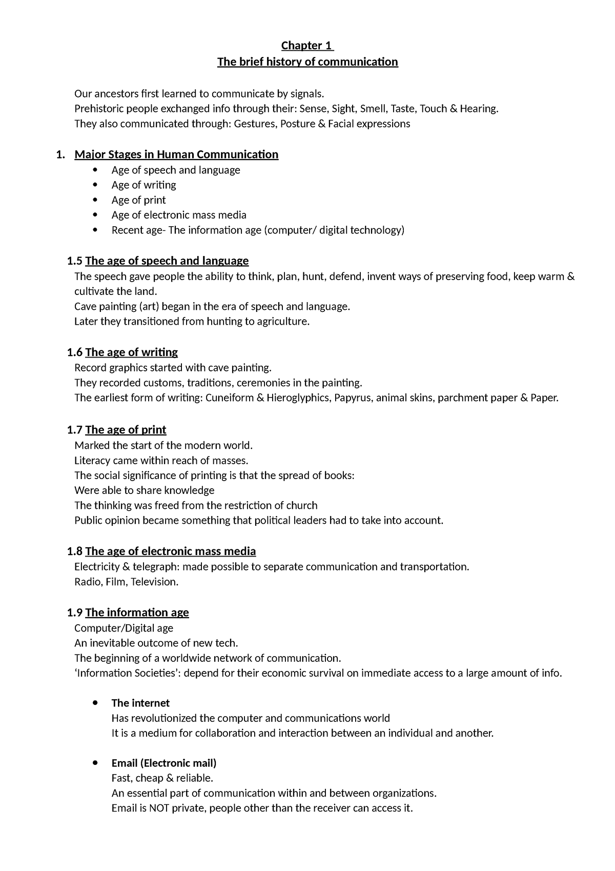 Summary 1 - Fundamentals Of Communication Study Material For Exams ...