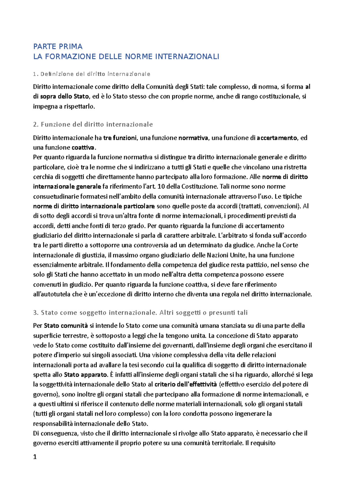 Riassunto Del Manuale Di Diritto Internazionale Di Benedetto Conforti ...