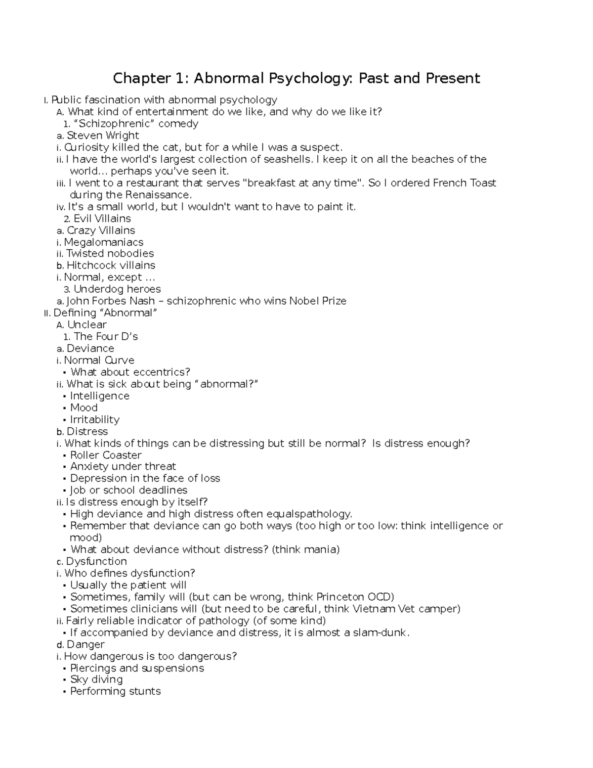 Abnormal Psychology Chapter 1 - Chapter 1: Abnormal Psychology: Past ...