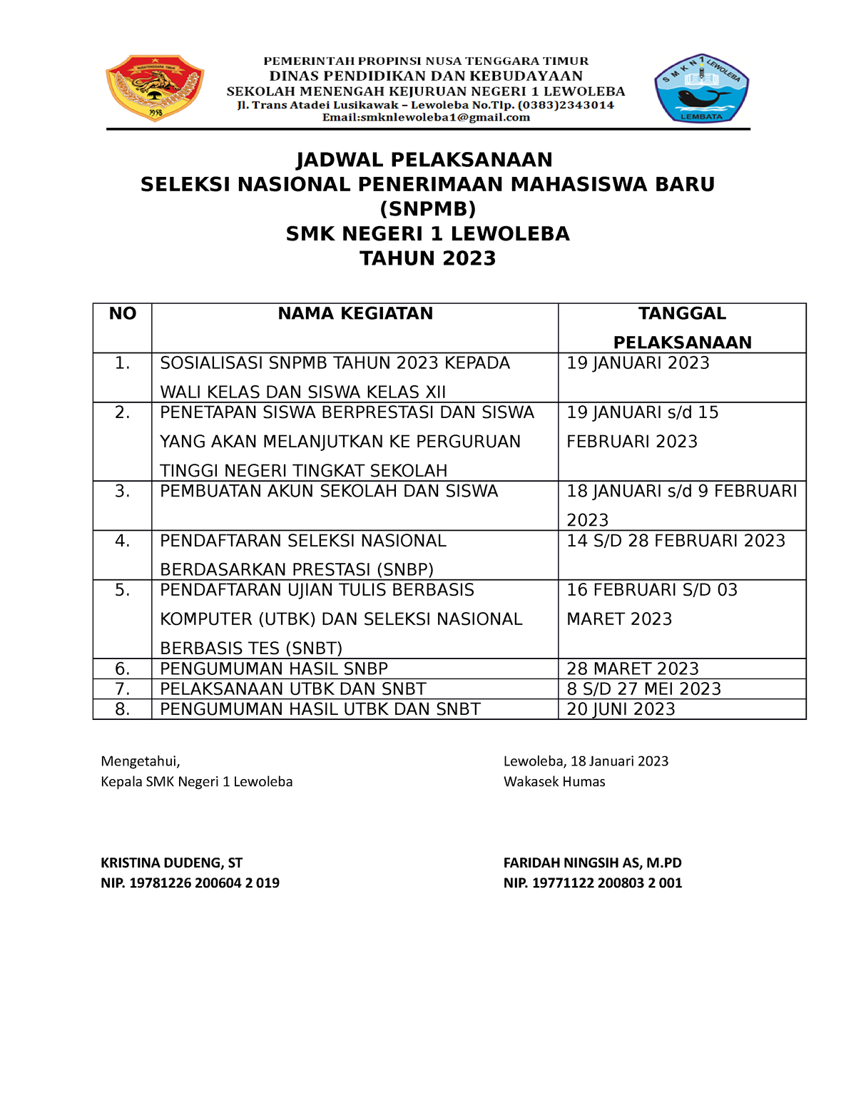 Jadwal Pendaftaran Mahasiswa Baru Jalur SNBP - JADWAL PELAKSANAAN ...