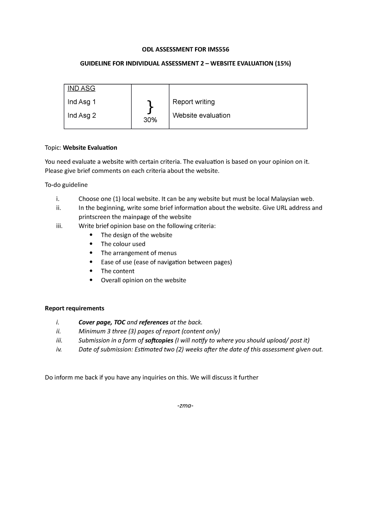 individual assignment information systems