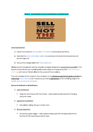 Brand Management notes - BRAND MANAGEMENT MKF SEM 2 2022 WEEK 1 – INTRO ...