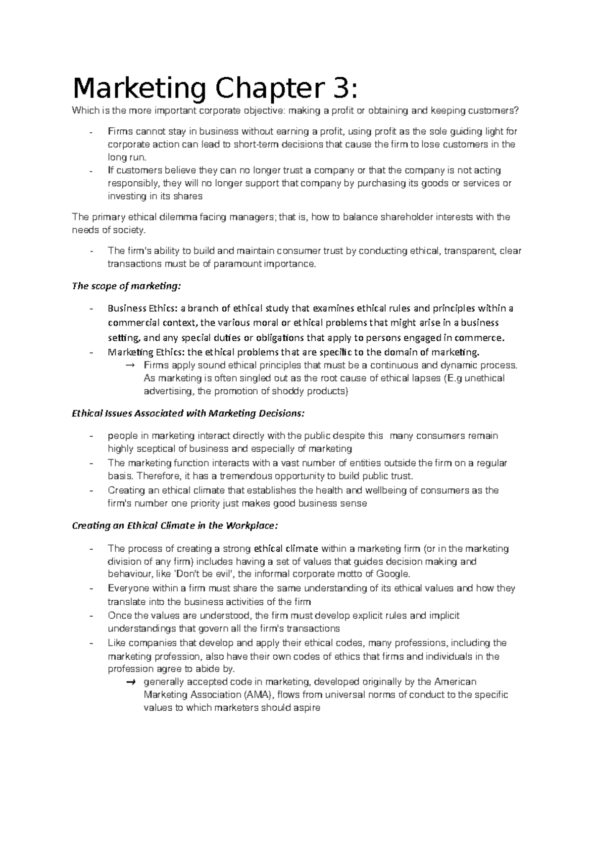 Marketing Chapter 3 - If customers believe they can no longer trust a ...